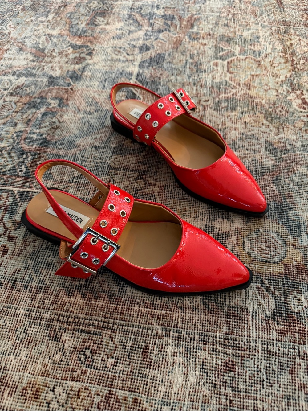 Steve Madden Smokee Red Patent Slingback Flats